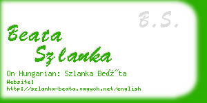 beata szlanka business card